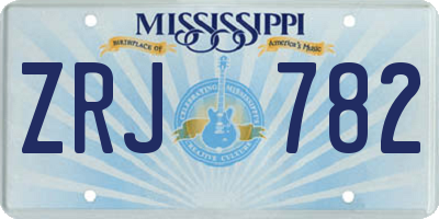 MS license plate ZRJ782