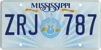 MS license plate ZRJ787