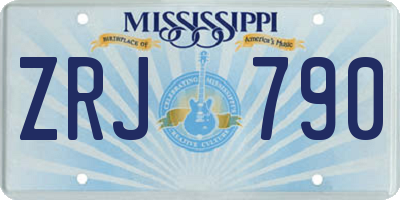 MS license plate ZRJ790