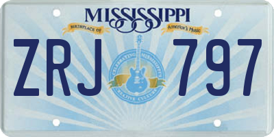 MS license plate ZRJ797
