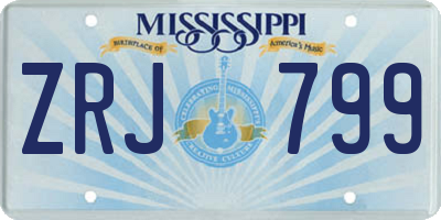 MS license plate ZRJ799