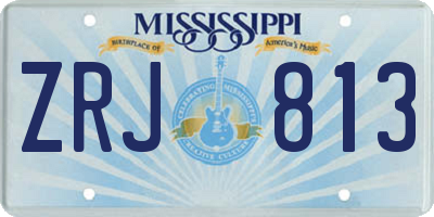 MS license plate ZRJ813