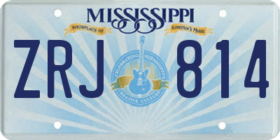 MS license plate ZRJ814