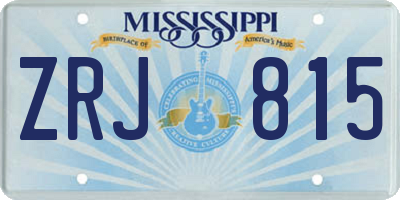 MS license plate ZRJ815