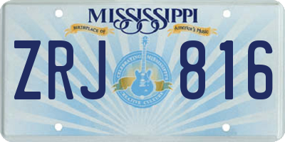 MS license plate ZRJ816