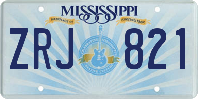 MS license plate ZRJ821