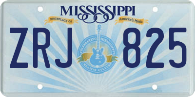 MS license plate ZRJ825