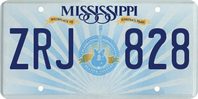 MS license plate ZRJ828