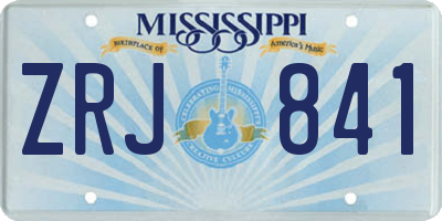MS license plate ZRJ841