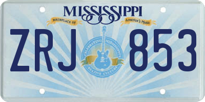 MS license plate ZRJ853