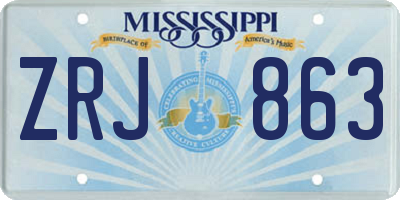 MS license plate ZRJ863