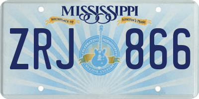 MS license plate ZRJ866