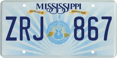 MS license plate ZRJ867