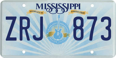 MS license plate ZRJ873