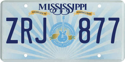 MS license plate ZRJ877