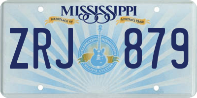 MS license plate ZRJ879