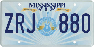 MS license plate ZRJ880
