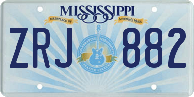 MS license plate ZRJ882