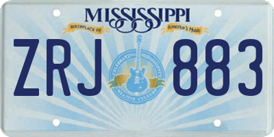 MS license plate ZRJ883