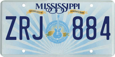 MS license plate ZRJ884