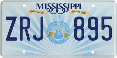 MS license plate ZRJ895