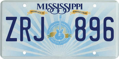 MS license plate ZRJ896