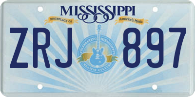 MS license plate ZRJ897