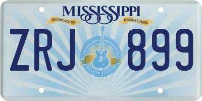 MS license plate ZRJ899