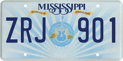 MS license plate ZRJ901