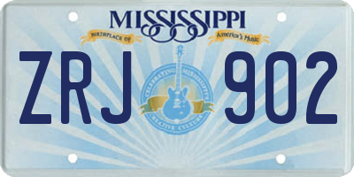 MS license plate ZRJ902