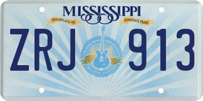 MS license plate ZRJ913