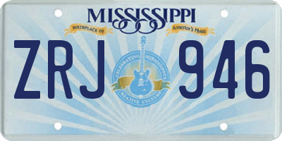 MS license plate ZRJ946