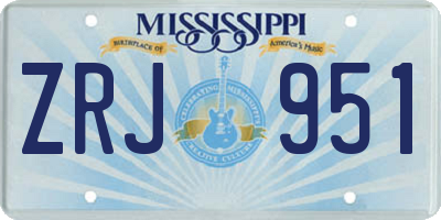 MS license plate ZRJ951