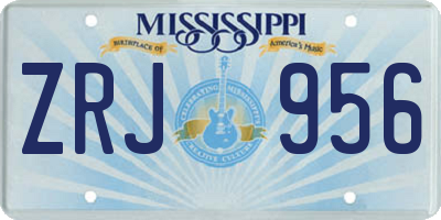 MS license plate ZRJ956