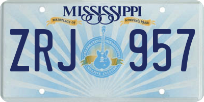 MS license plate ZRJ957
