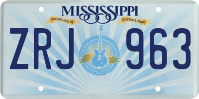 MS license plate ZRJ963