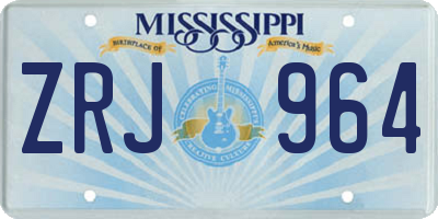 MS license plate ZRJ964