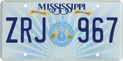 MS license plate ZRJ967