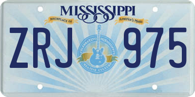 MS license plate ZRJ975