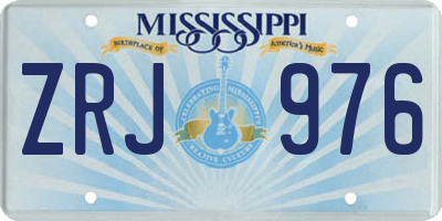 MS license plate ZRJ976