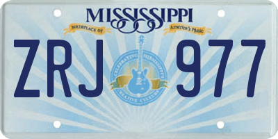 MS license plate ZRJ977