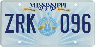 MS license plate ZRK096