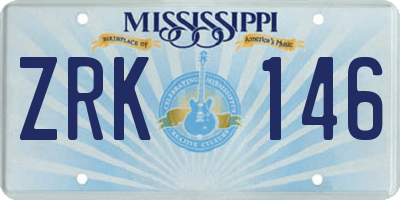 MS license plate ZRK146