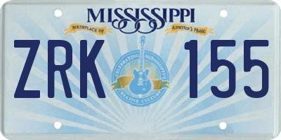 MS license plate ZRK155