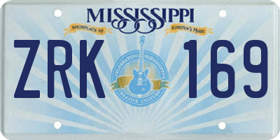 MS license plate ZRK169