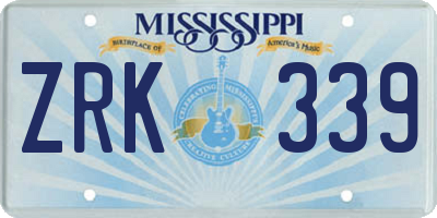 MS license plate ZRK339