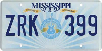 MS license plate ZRK399