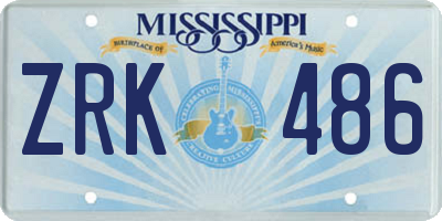 MS license plate ZRK486