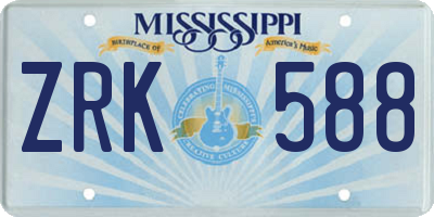MS license plate ZRK588