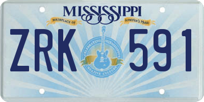 MS license plate ZRK591